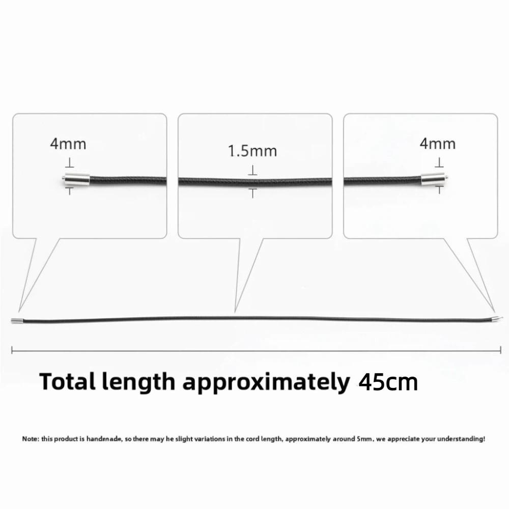 Black Leather Rope Necklace with Clasp DIY Pendant Braided Cord Necklace 45cm Waterproof Cord Chain Line String Men Women