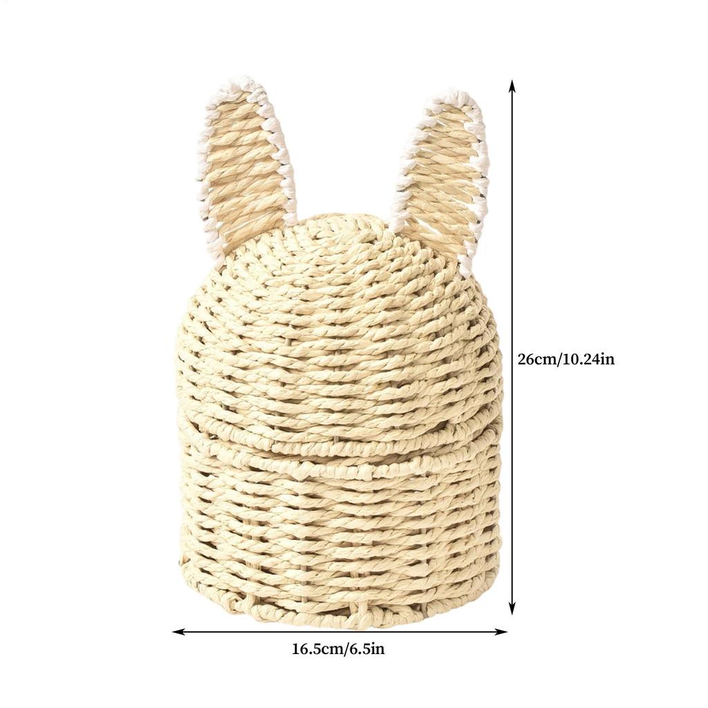 Koszyk Wielkanocny Króliczek Ręcznie Pleciony Pojemnik na Przekąski Ręcznie Pleciony Koszyk na Owoce Dla Właścicieli Domów Planerów Imprez Stół Jadalny Weranda