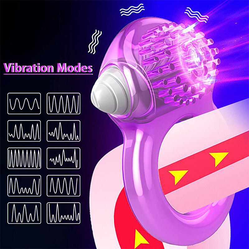 Cock Rings Bullet Vibrator Penis Exerciser Male Masturbation Lock Sperm Sex Toys for Men