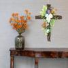 2Pcs Cross Wreath Metal Wire Cross Shaped Wreath Form for DIY Floral Decor Christmas and Religious Celebrations Home Wreath Making Supplies
