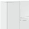 LED Headboard with Storage Space White Wood Based Material