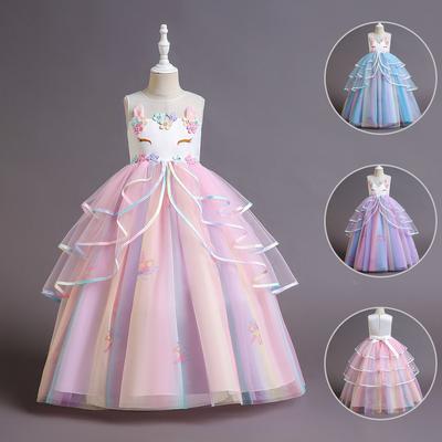Elegantní dívčí princeznovské šaty, třpytivé tylové plesové šaty pro děti, nadýchané tutu šaty pro batolata na narozeniny, svatbu nebo zvláštní příležitosti