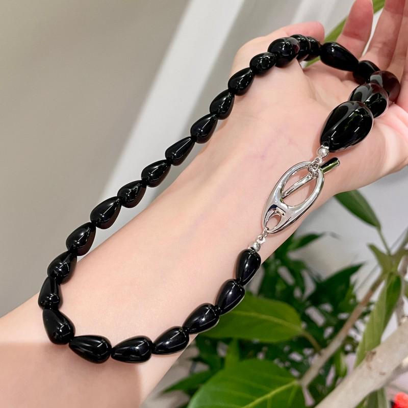 

Чжан Юээр Ожерелье-капля с градиентом черного цвета и бусинами – Европейская и американская роскошная цепочка для ключицы для женщин