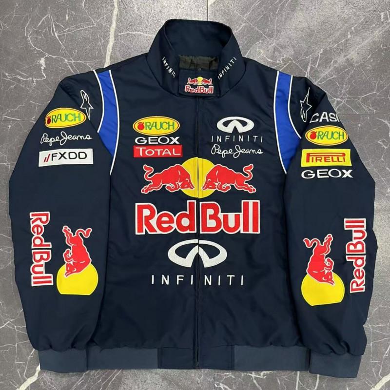 Vintage F1 Racing Embroidered Jacket Cotton Padded Motorcycle Riding Baseball Coat Unisex