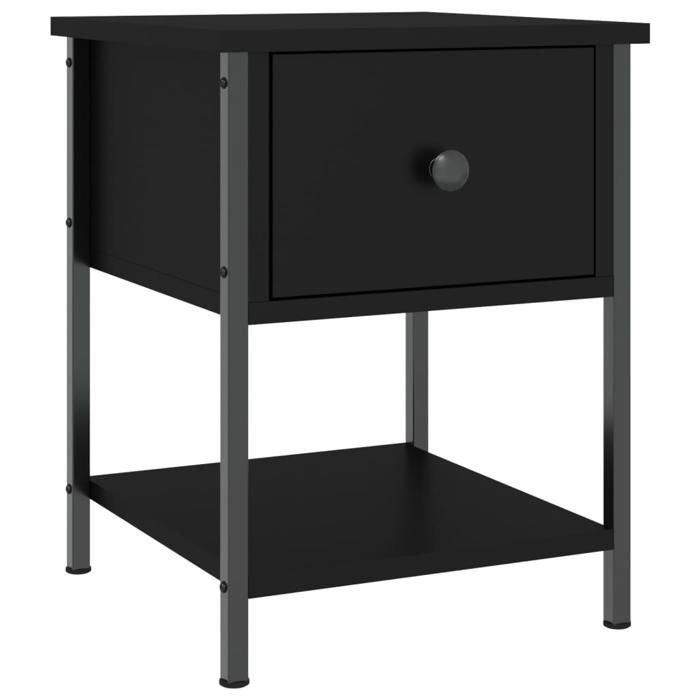 VidaXL Bedside Table Black 34x35.5x45 Cm Engineered Wood 825853