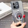 KEYSION Luxury Glitter Jewelled Magnetic Phone Case for Infinix Hot 50i Makeup Mirror Stand Shockproof Cover for Infinix Smart 9