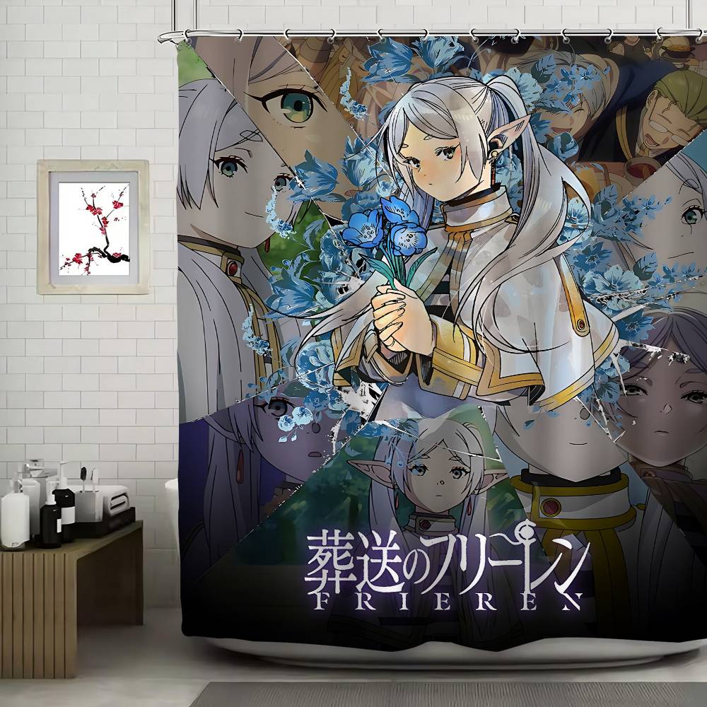 Anime F-Frieren Printing Bathroom Shower Curtain Polyester Waterproof And Mildew Proof Home Decoration Curtain
