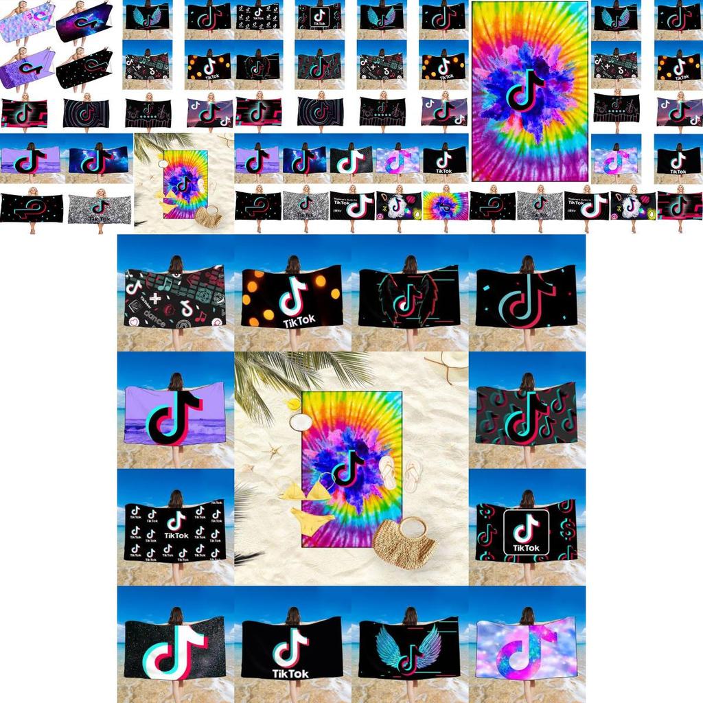 Vibrant Tiktok Printed Towel Perfect For Swimming Swimwear And Shower Needs