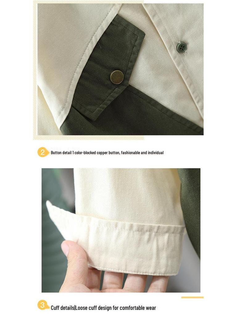 Ensemble deux pièces d'automne pour garçon style street: Chemise ample à manches longues et pantalon (Tendance 2025)