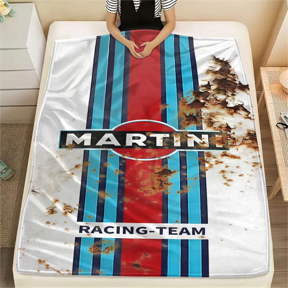 1PC Martini Racing Patterned Flannel Blanket Suitable For All Seasons for Home Decor Warmth and Comfort Gifts Holiday Present