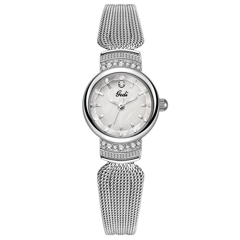 

Gedi Ladies Fashion Watch With Stainless Steel Band And Water Resistance For Elegant Wear білий