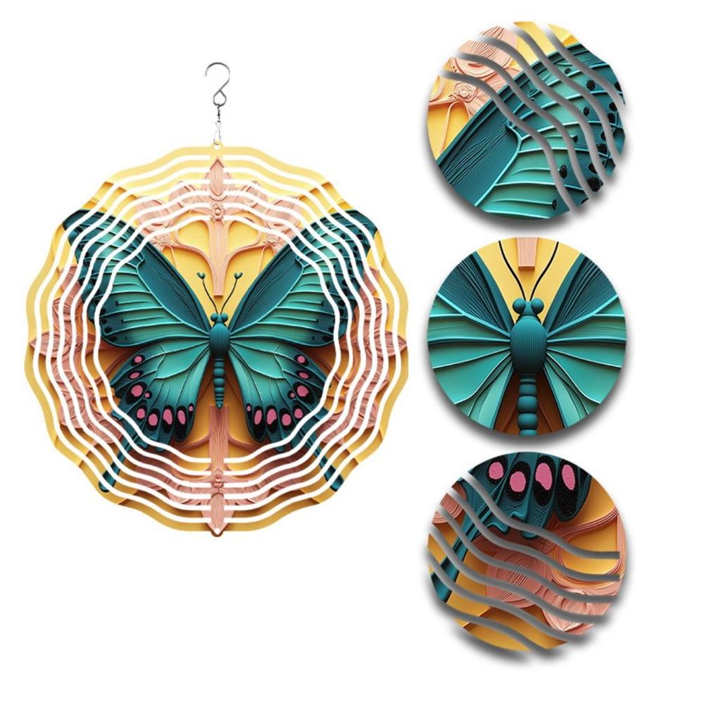 10 Zoll Windspiel mit 360 Grad drehbarem Haken Keine Batterie erforderlich für Outdoor Rasen Gartendekor Frühling Sommer Feiertagsgeschenk