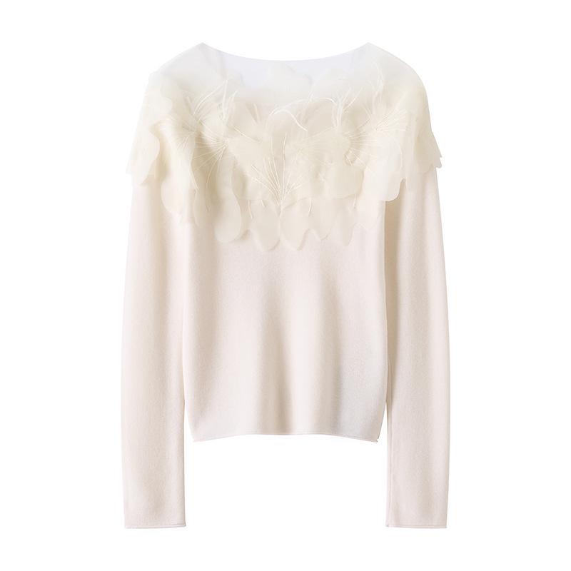 Autumn Winter Cashmere Knit One-Shoulder Base Layer Shirt - Fashionable, Versatile, Soft, Comfortable, Solid Color