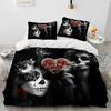 Hor Gothic Weiblich Totenkopf Totes Mädchen Bettwäsche Set 3D Gedruckt Geeignet für Schlafzimmer Weich mit Weichem Stoff Bettbezug Set Mit Kissenbezügen Heimtextilien