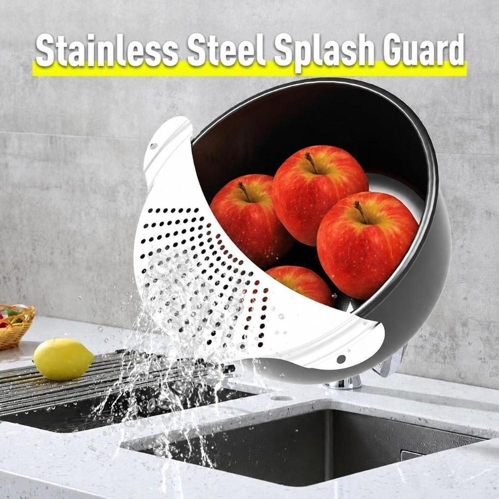 Multi Use Function Half Moon Skimmer Stainless Steel Drain Plate Practical Oil Strainer Draining