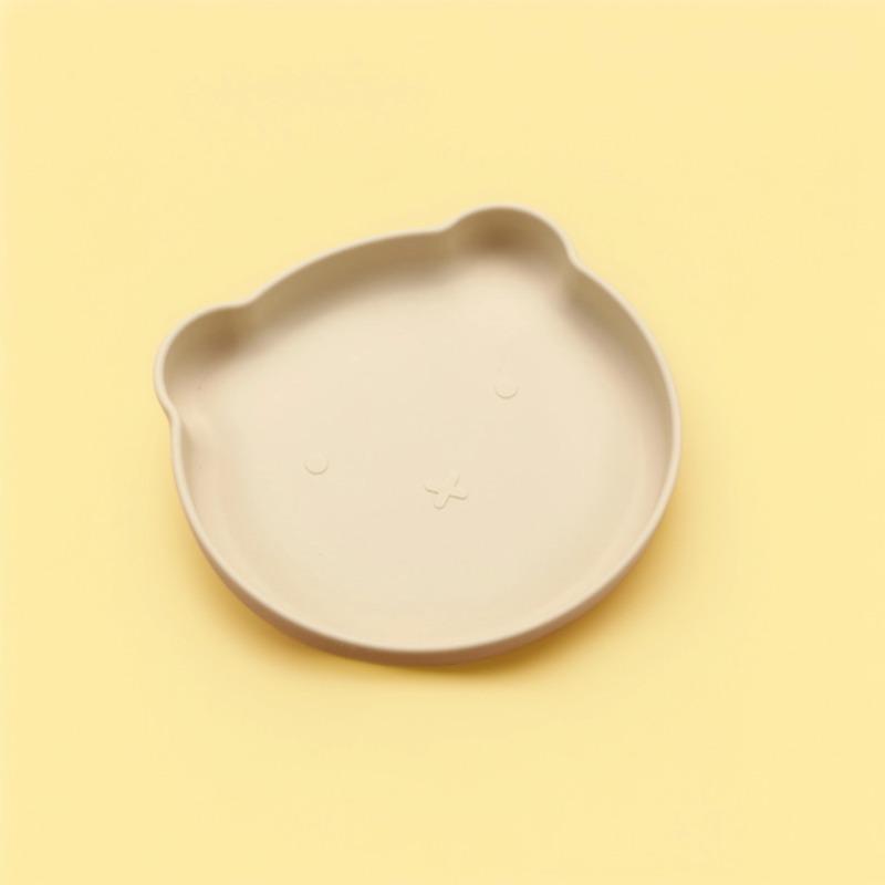 High-Quality Silicone Baby Suction Plate - Bear Design