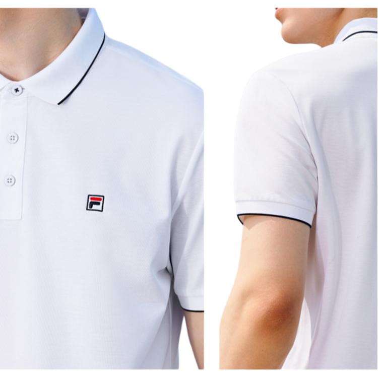 New FILA Polo Shirt Men's Standard White F51M523102F-WT