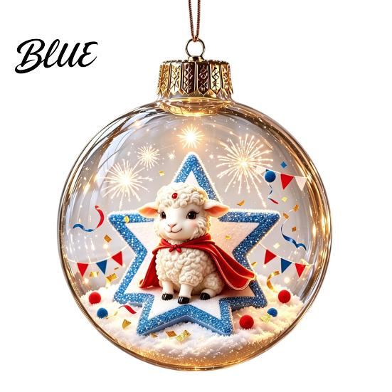 Reusable Plastic Baubles Glowing Christmas Story Ornament Light‑Up Mini Holiday Scene Hanging Ball with Warm Gift Embellishments LED Light,