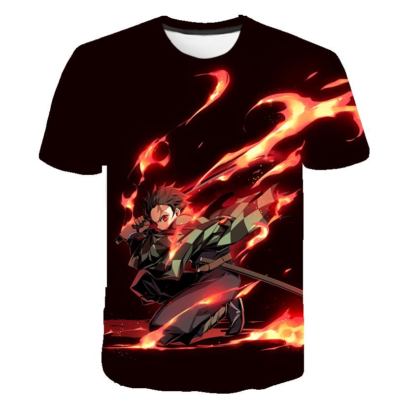 Anime Demon Slayer T Shirt Lovely Kamado Nezuko Costume Boys Girls T-shirt Summer Short Sleeves Oversized Streetwear Loose Tops