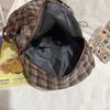 Vintage Plaid Backpack College Style Junior High School Student Schoolbag