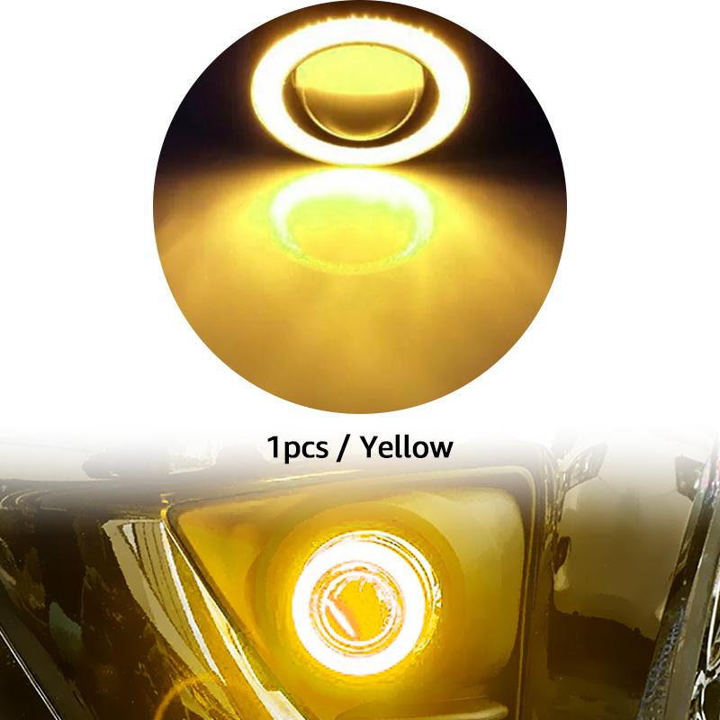 2 Stück 2,5" 3,0" 3,5" 64mm 76mm 89mm Projektor COB LED Auto Nebelscheinwerfer 6500K Halo Engelaugenringe Tagfahrlicht Weiß 12V Nebelschlussleuchte