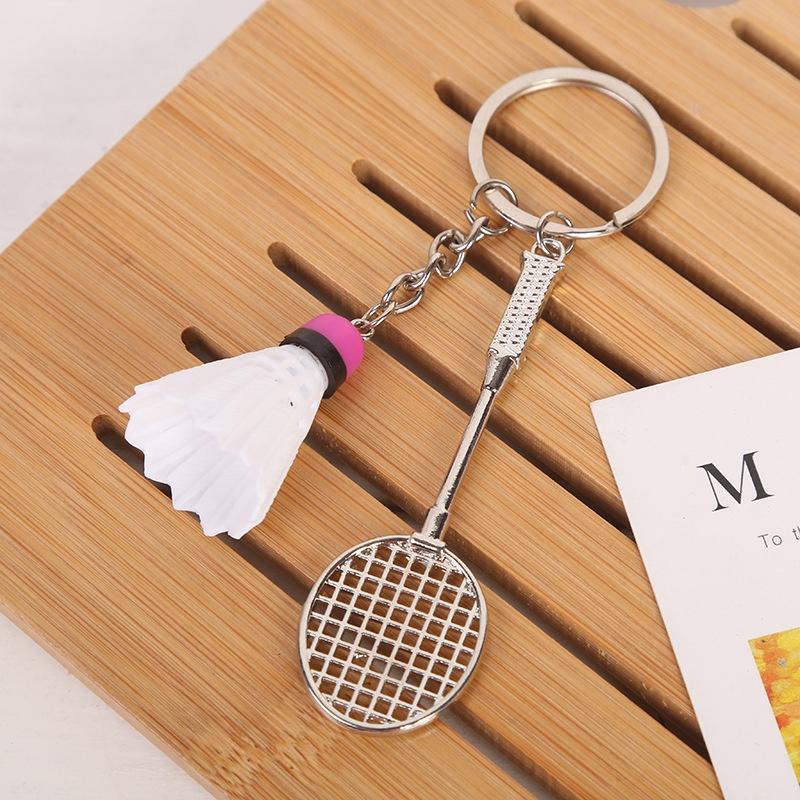 New Badminton Tennis Keychain Alloy Pendant Sports Souvenir