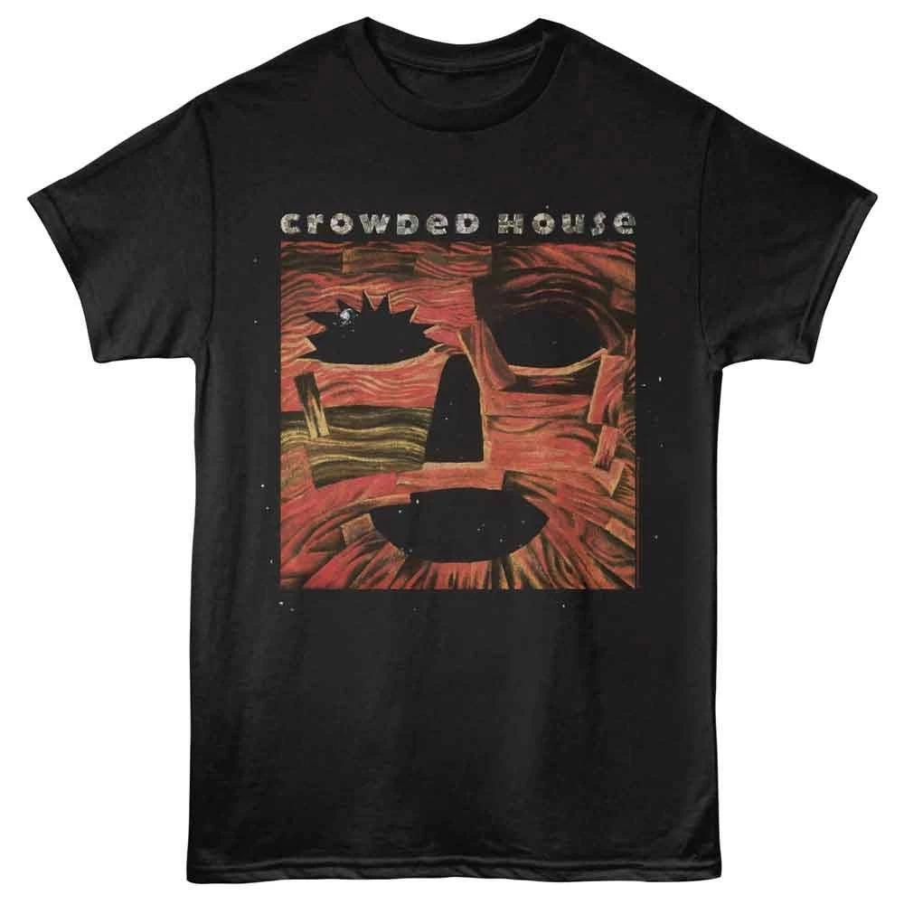 Crowded House - Woodface - Black - Front Print Unisex Short Sleeve Children s T-shirt 120