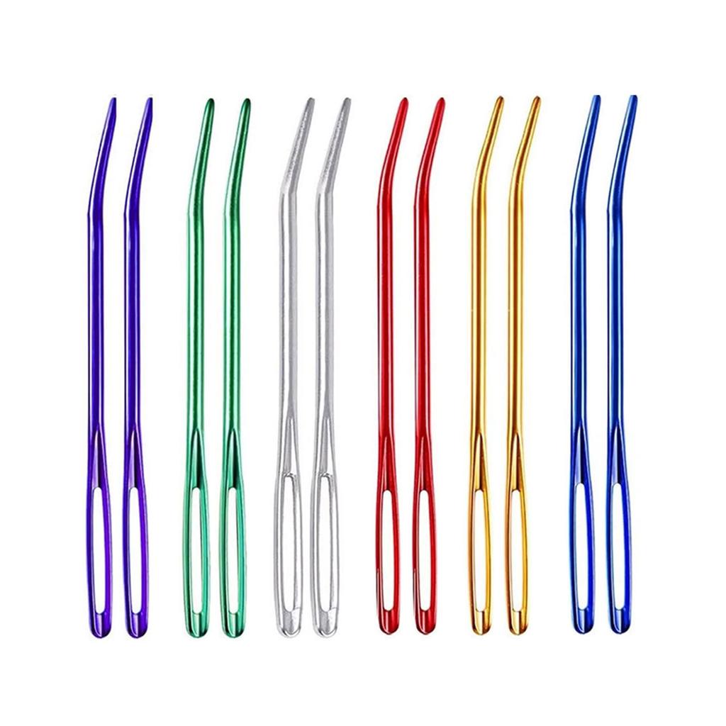 Large Eye Sewing Needle with Curved Tip Yarn Darning Needle Sewing Needle Set for Wool Sewing Hand Knitting Crocheting