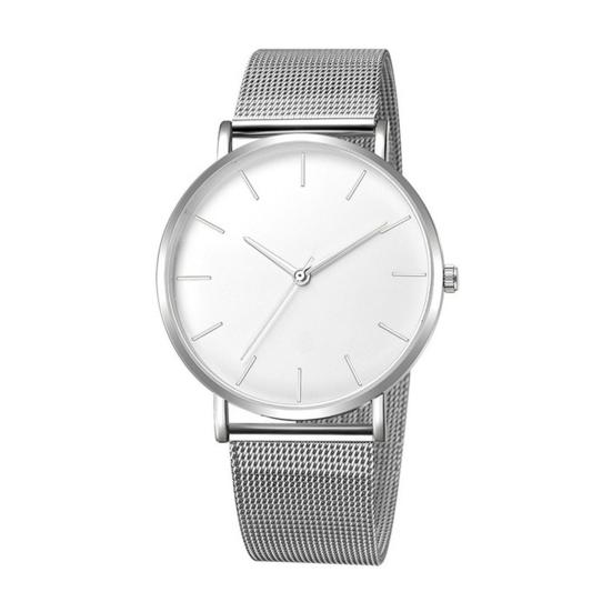 Herren Mesh-Armbanduhr Minimalistische Quarz-Analog-Uhr Einfaches rundes Zifferblatt Armbanduhr für Business Büro Freizeit