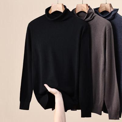 Hengyuanxiang Men's Double-Sided German Velvet Wool Turtleneck Base Layer