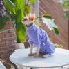 Winter Clothes for Cat, Stripped Cotton 4-legged Coat For Sphnx,Long Sleeves Undershirt for Kittens, Devon Rex Jumpsuit