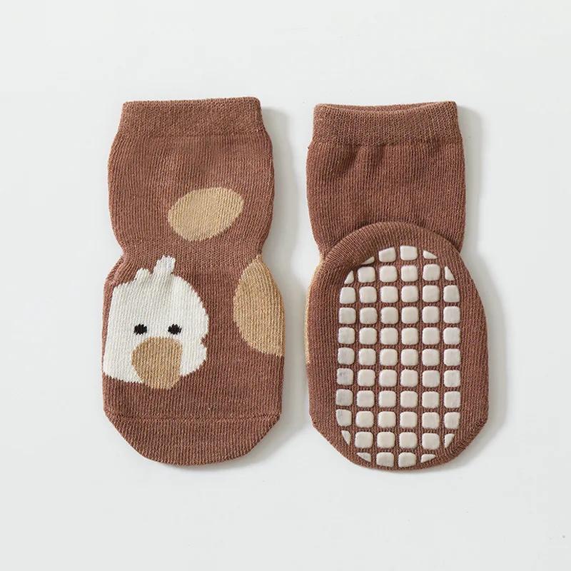New Autumn Winter Kawaii Baby Tube Socks Babies Non-slip Floor Sock Cartoon Bear Duck Cotton Print Newborn Toddler Accessories