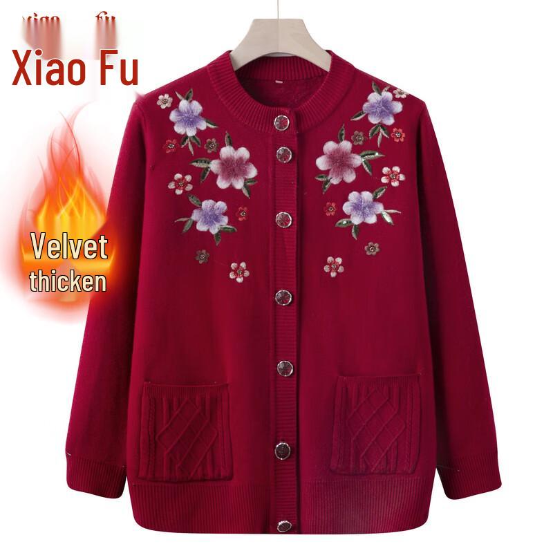 

Xiao Fu Women s Fleece-Lined Knit Cardigan 4XL
