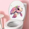 Süßer Rosa Meeresschildkröte Toilettendeckel Aufkleber Wasserdicht Fleckenfest Badezimmer Toilette Hausdekoration