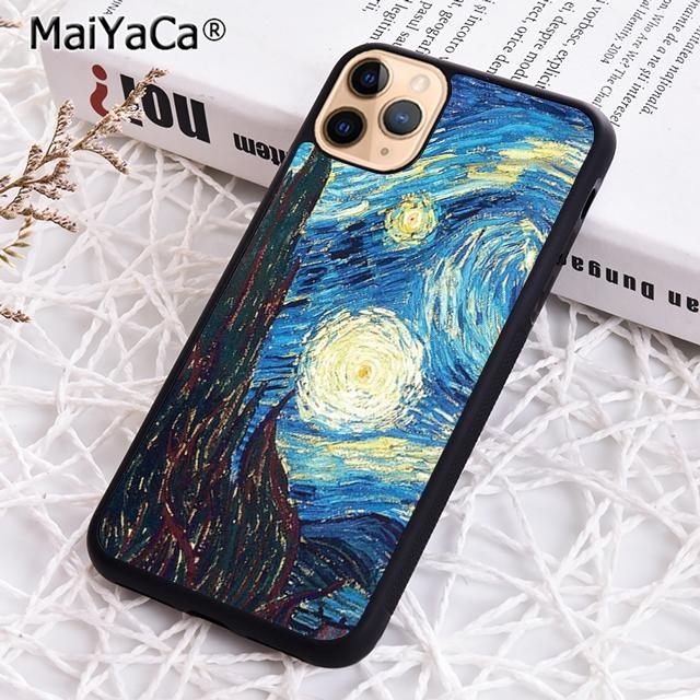 

MaiYaCa Cool Van Gogh Funny Star Sky Green Phone Case For iPhone 17 Air 16 15 plus 11 12 13 14 pro max shell coque iPhone 11pro max