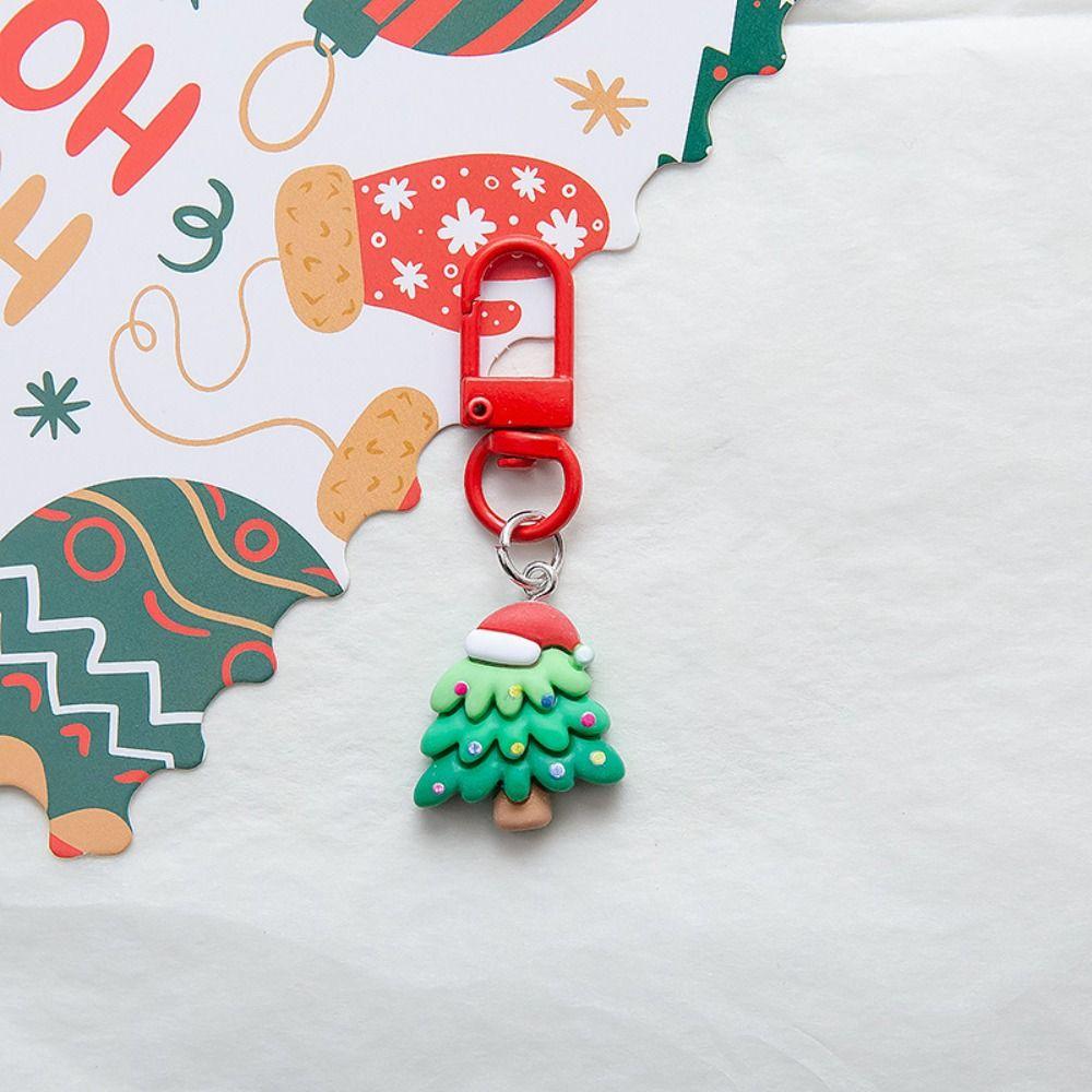 Elk Xmas Santa Claus Pendant Christmas Tree DIY Chain Pendant Christmas Resin Key Chain  Children