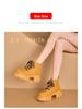 2025 Women's Retro British Style Hidden Heel Ankle Boots - Thick-Soled, Versatile Autumn Martin Boots In Classic Big Yellow.