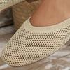 New Fashion Square Knit Breathable Flat Sole Single Shoes Solid Light Mesh Fly Knit Lazy Work Shoes Flat Shoes