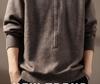 Premium American Style Men's Half-High Collar Knit Sweater - Warm, Anti-Pilling, Plus Size, Long Zipper.