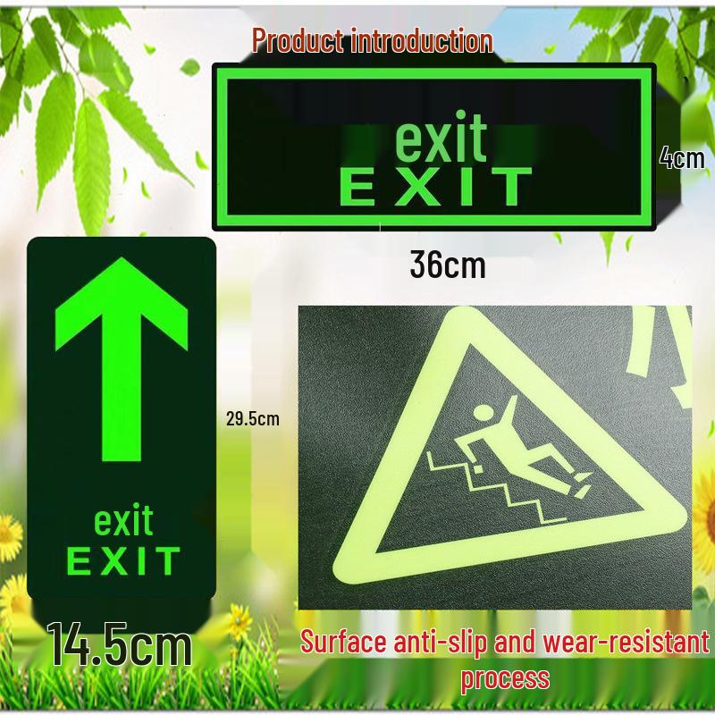 Leuchtendes PVC Notausgangs- & Treppensicherheitszeichen Aufkleber