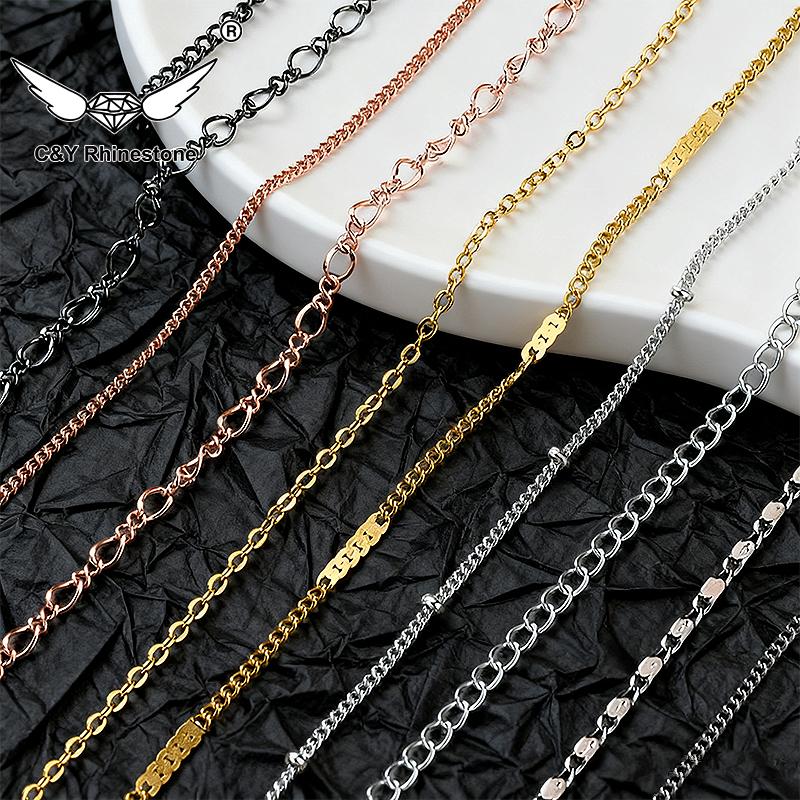 CY French Metal Chains Nail Charm DIY Nail Art Decorations Manicure Tools for Nail Design