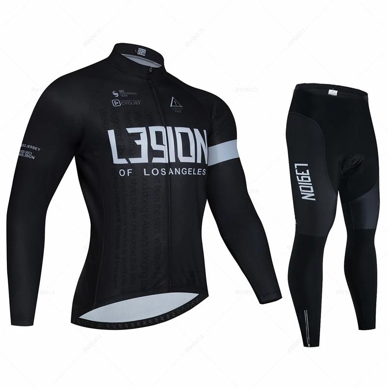 Autumn Breathable Cycling Suit Mens Long Sleeve Usa Racing MTB Spring Long Cycling Jersey Set Bike Cycling Bicycle Clothing Uniform Ropa Ciclismo