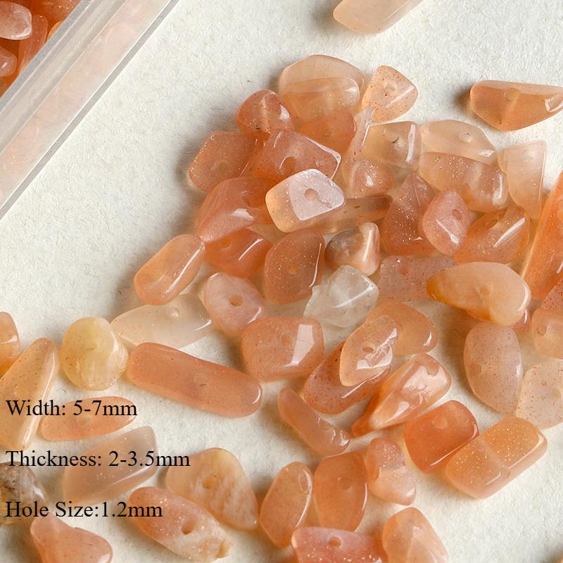 Naturstein citrin akvamarin månesten knuste løse perler diy tilbehørsmaterialer armbånd halskjede perler