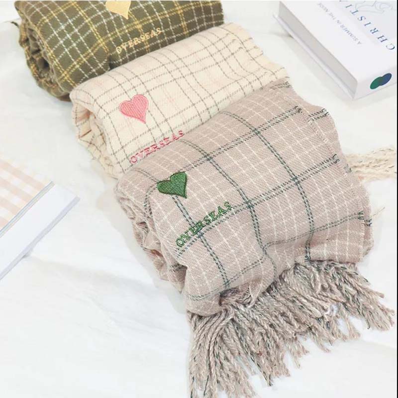 Шарф женский зимний теплый дорогой студенческий корейский вариант с милым сердцем — фото 4