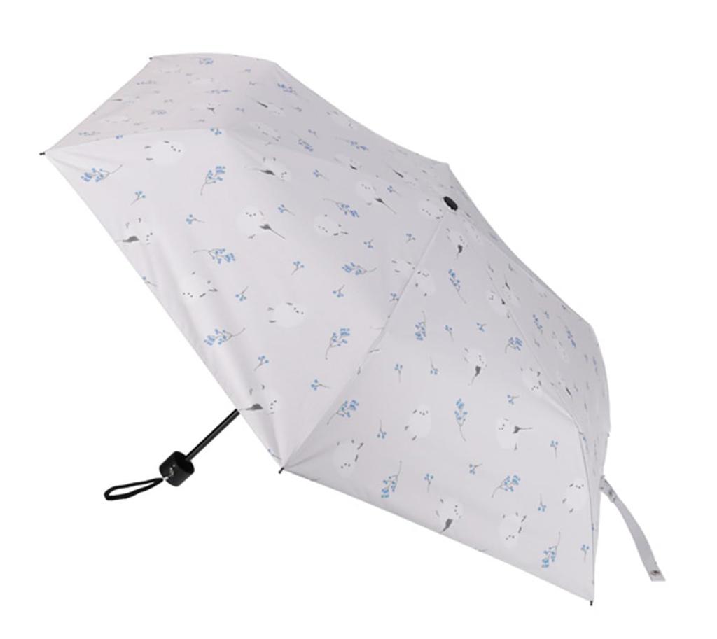 Friends Hill Folding Blue Tit All-Weather Umbrella, Long-tailed Design, Gray, CS-186-805