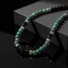 Retro Natursteinperlen Halskette Tigerauge Stein Edelstahl Handgefertigtes Halsband für Herren Boho Trendiger Schmuck Geschenke