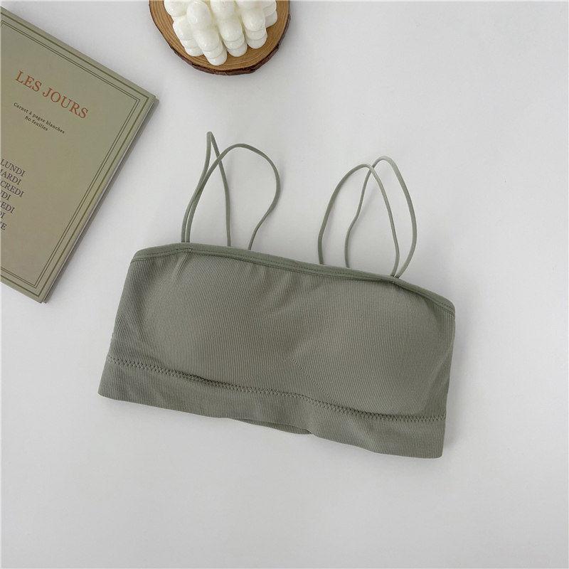 

Нижнее белье для девочек с открытой спиной, бюстгальтеры с бретельками, топы с пуш-апом, жилеты для женщин, внутренние топы 36/80AB зелёный