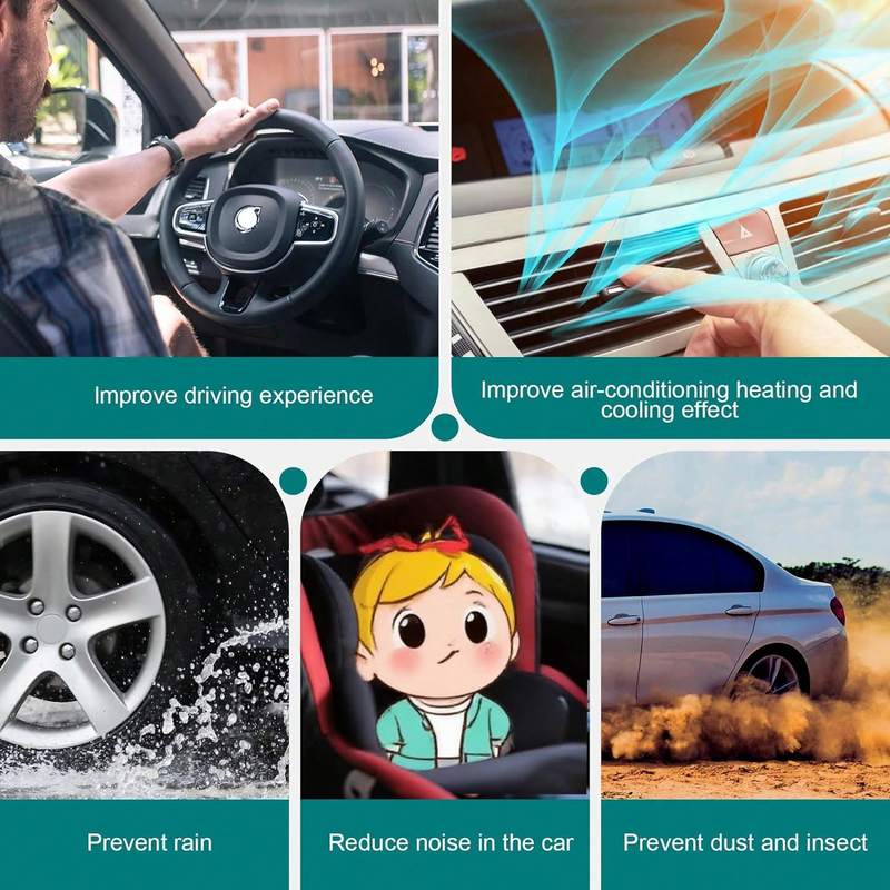 Universal Car Door Rubber Seal Strip Self Adhesive Automotive Door Soundproofing Weather Stripping Double Layer 5-Hole Auto Weatherstrip Fit Truck