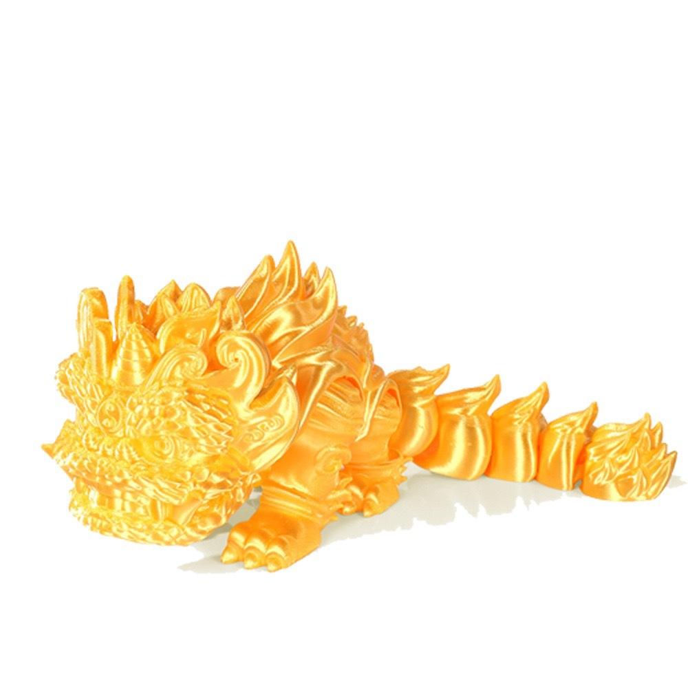 

3D-печатная игрушка Танец льва Подвижный шарнирный лев Настольные украшения для автомобиля золотой