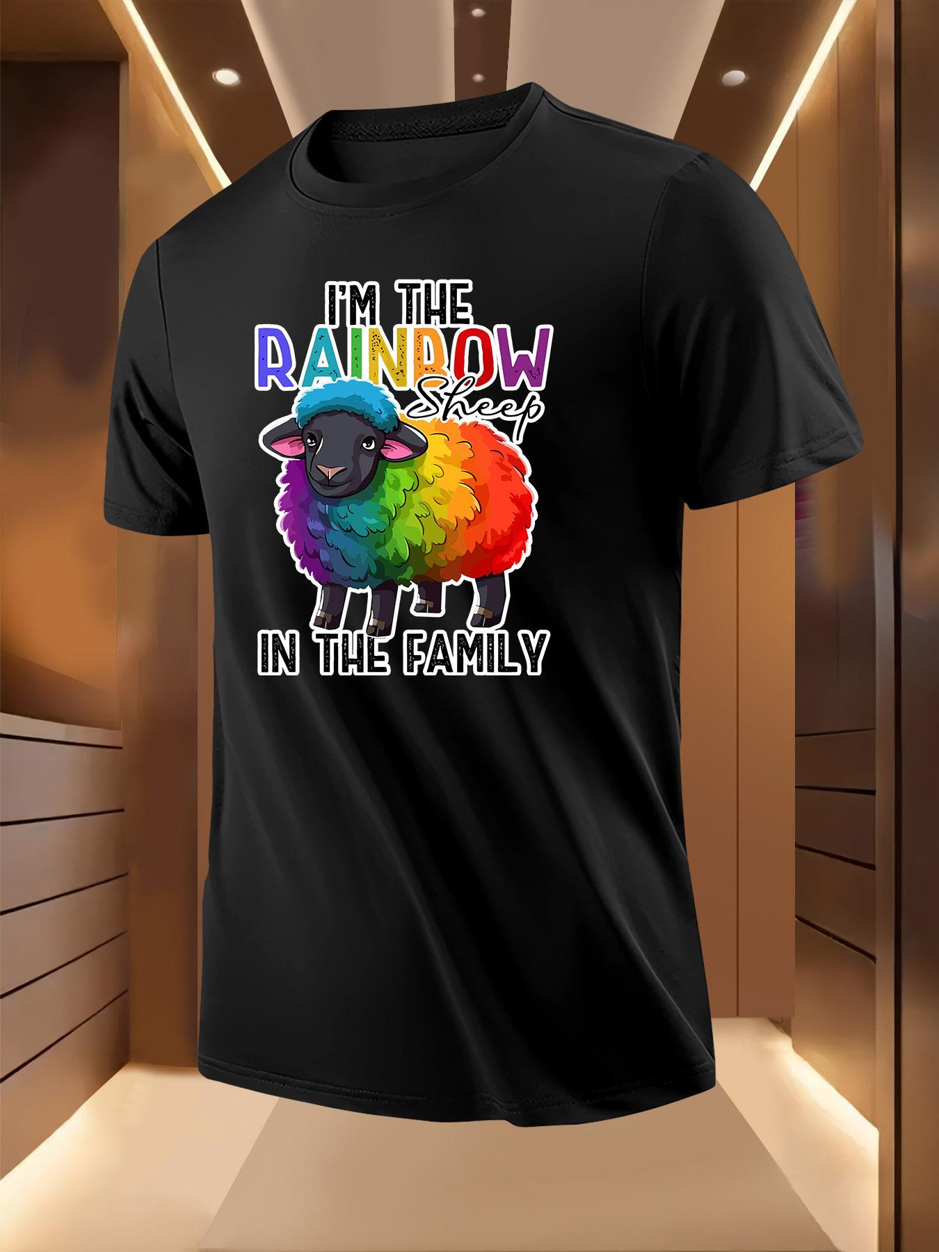 Funny I m The Rainbow Sheep in the Family Graphic Tshir... M